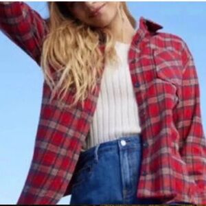 Red Plaid Button Down Shirt